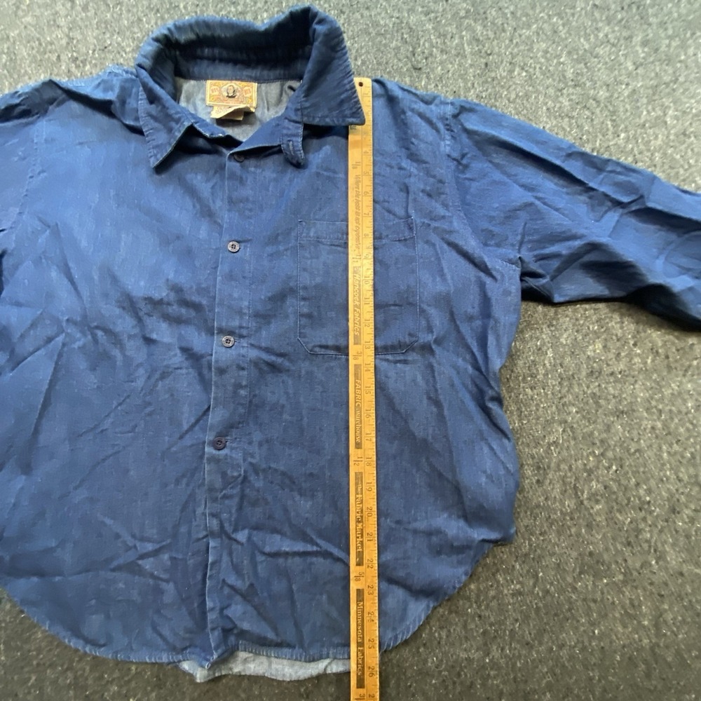 VTG Bis Bis Outdoors Button Up Pocket Shirt Men's Sz M Distressed Made In USA - Picture 8 of 10